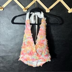 Cloud Ten‎ Rainbow Flower Crop Top Size Small